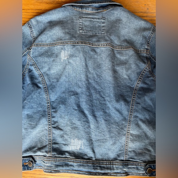 Tattoo Jeans Denim Button Up Jacket with Distressing Jean Jacket - Picture 5 of 10